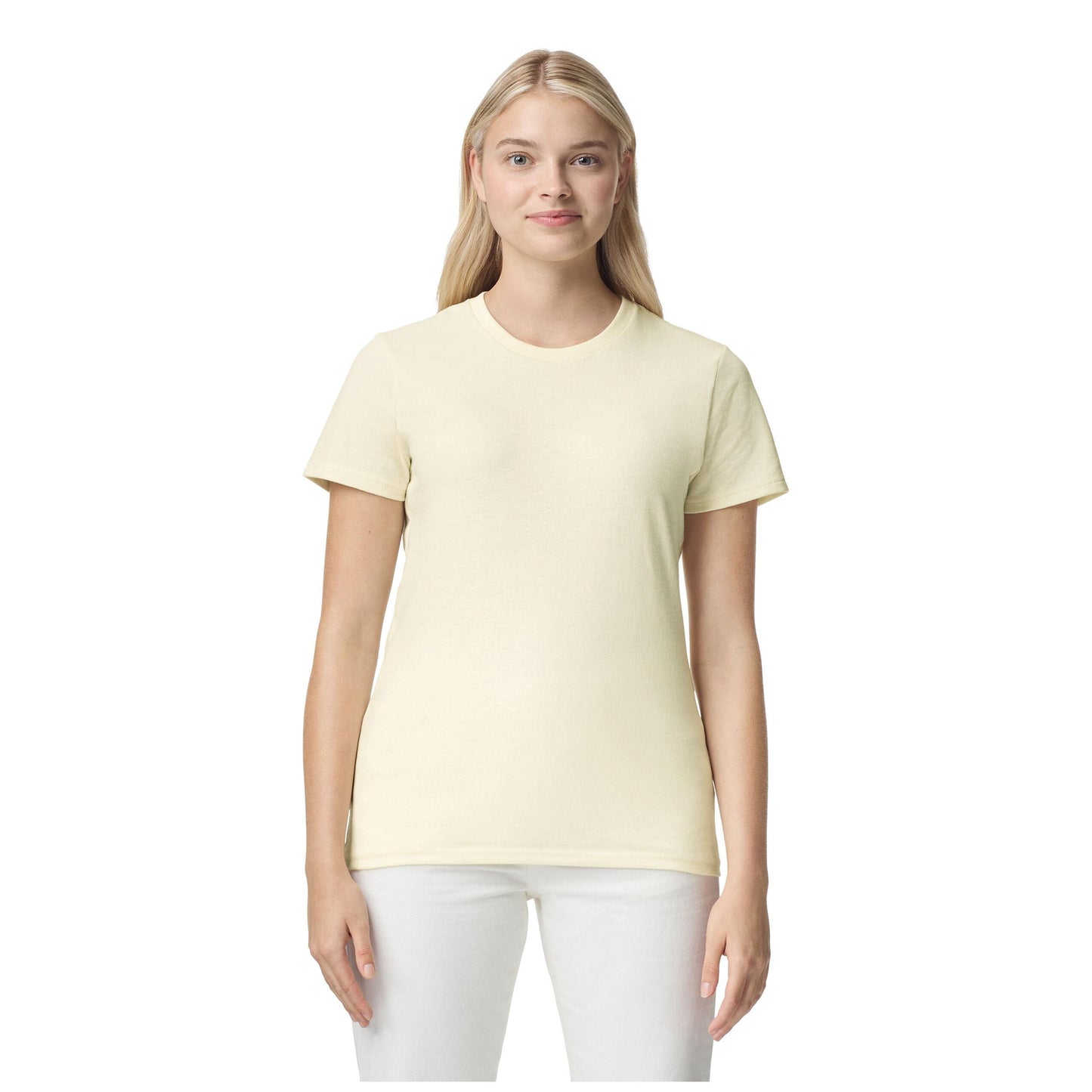 Off White - Back - Gildan Ladies-Womens Heavy Cotton Missy Fit Short Sleeve T-Shirt