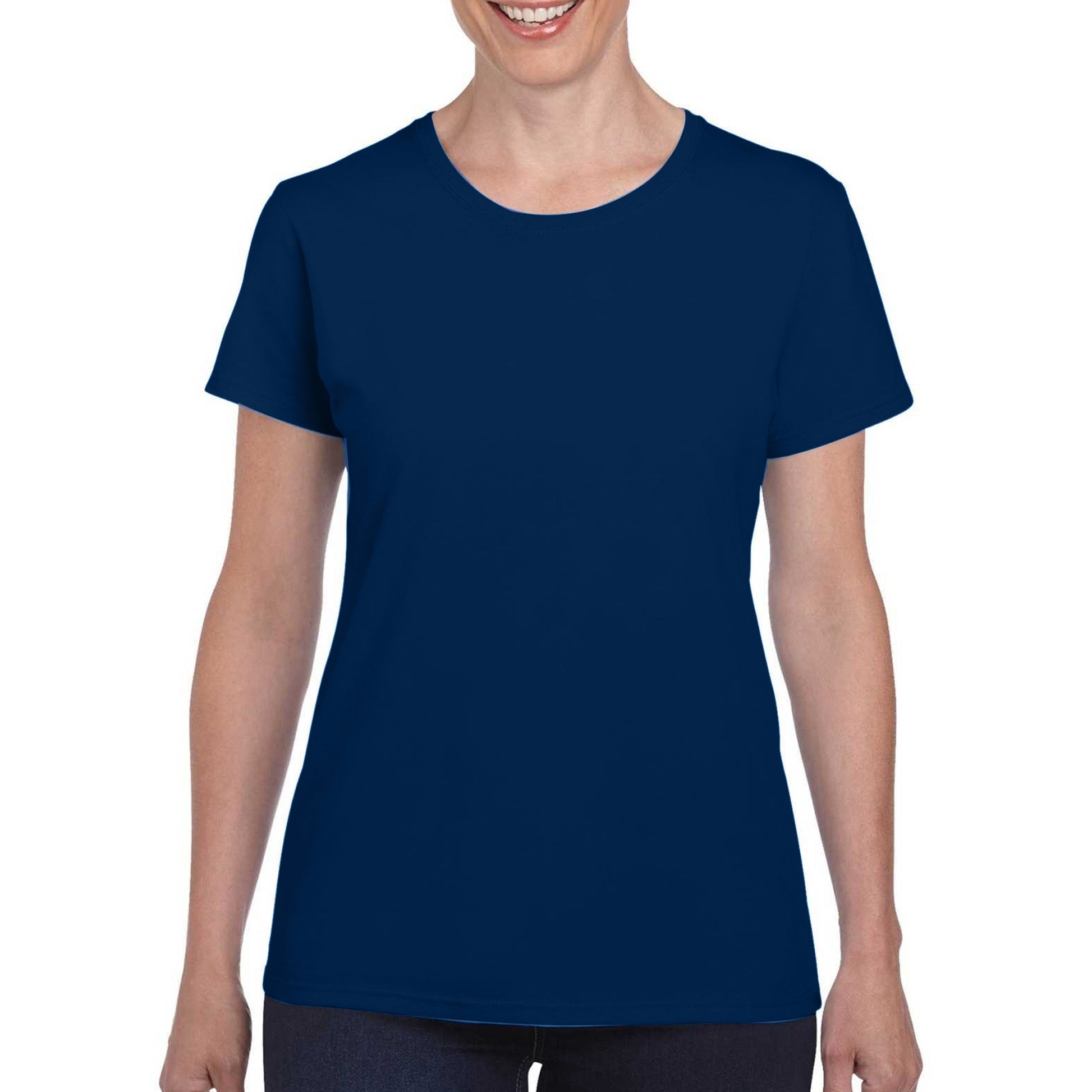 Navy Blue - Side - Gildan Ladies-Womens Heavy Cotton Missy Fit Short Sleeve T-Shirt