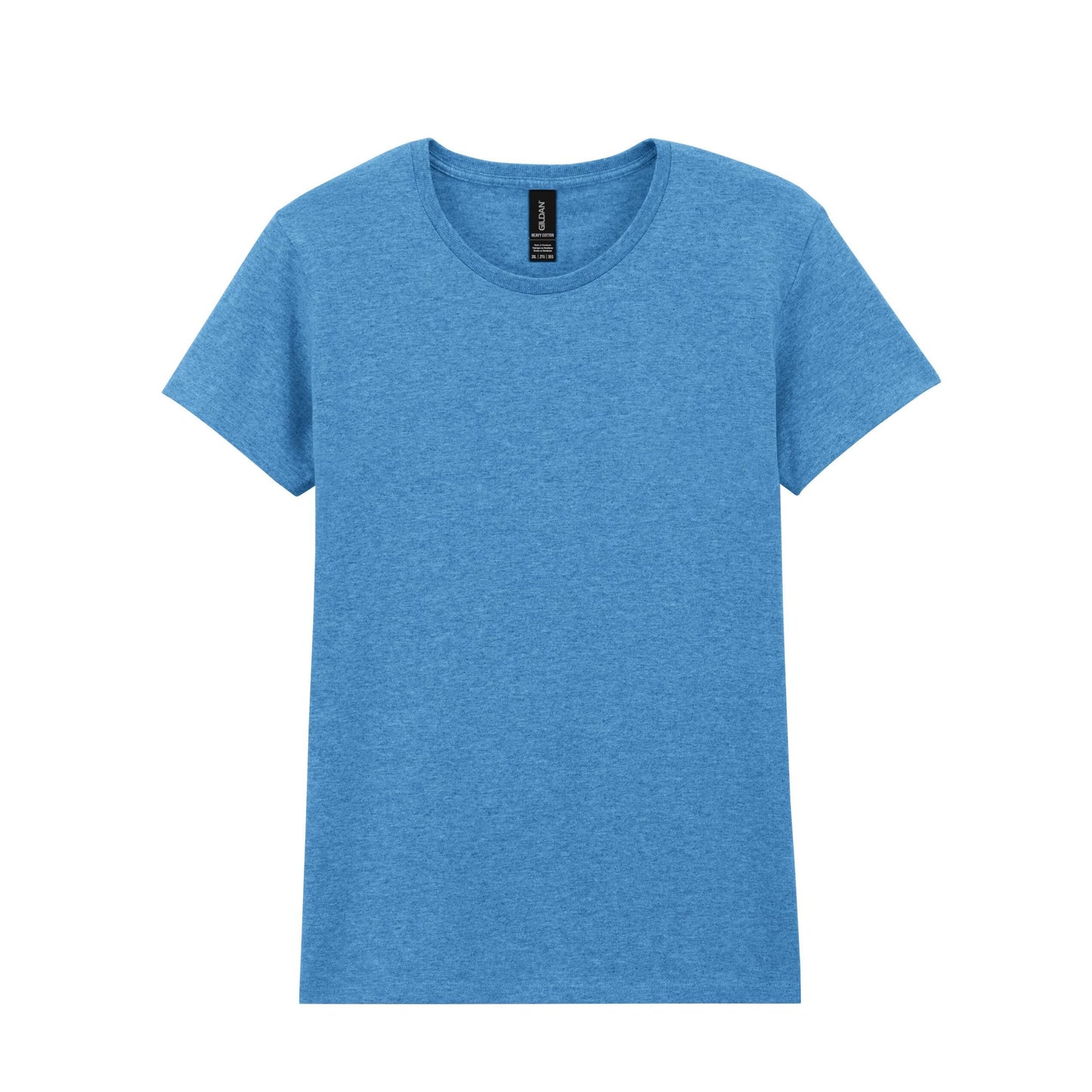 Sapphire Heather - Front - Gildan Ladies-Womens Heavy Cotton Missy Fit Short Sleeve T-Shirt