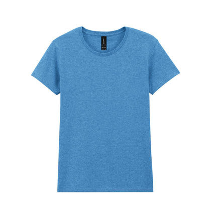 Sapphire Heather - Front - Gildan Ladies-Womens Heavy Cotton Missy Fit Short Sleeve T-Shirt