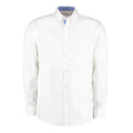 White-Mid Blue - Front - Kustom Kit Mens Contrast Premium Oxford Shirt