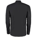 Black - Back - Kustom Kit Mens Slim Fit Long Sleeve Business - Work Shirt