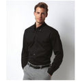 Black - Side - Kustom Kit Mens Slim Fit Long Sleeve Business - Work Shirt