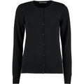 Black - Back - Kustom Kit Womens Round Neck Cardigan - Ladies Knitwear