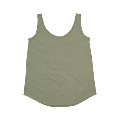 Soft Olive - Back - Mantis Womens-Ladies Loose Fit Sleeveless Vest Top