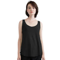 Black - Back - Mantis Womens-Ladies Loose Fit Sleeveless Vest Top