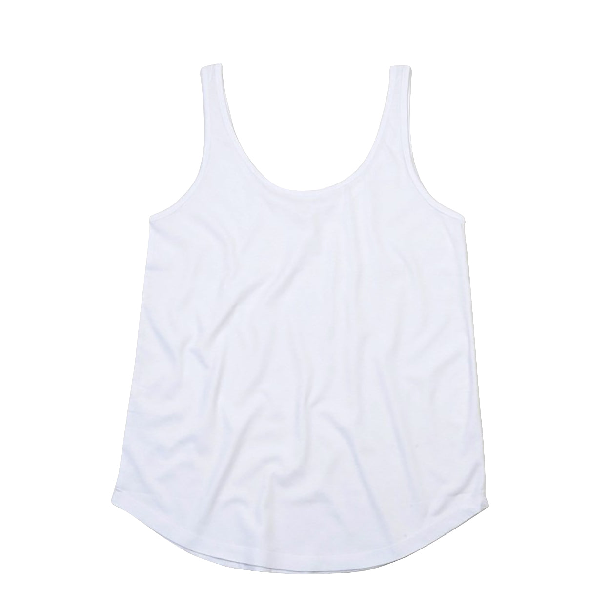 White - Front - Mantis Womens-Ladies Loose Fit Sleeveless Vest Top