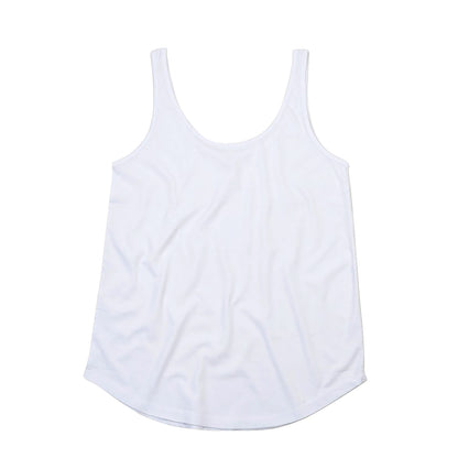 White - Front - Mantis Womens-Ladies Loose Fit Sleeveless Vest Top