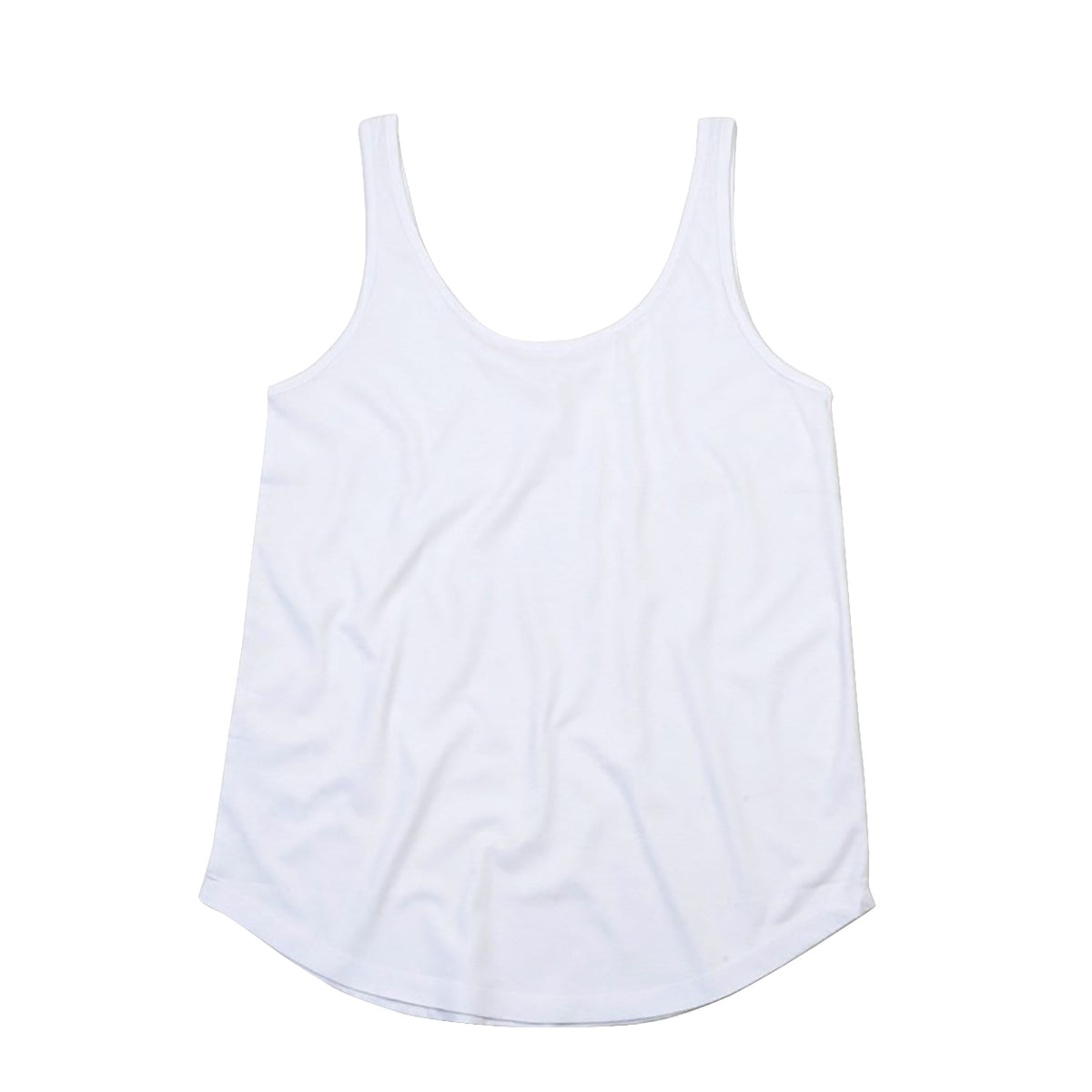 White - Front - Mantis Womens-Ladies Loose Fit Sleeveless Vest Top