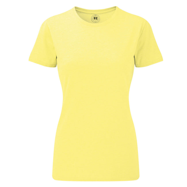Yellow Marl - Front - Russell Womens Slim Fit Longer Length Short Sleeve T-Shirt