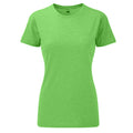 Green Marl - Front - Russell Womens Slim Fit Longer Length Short Sleeve T-Shirt