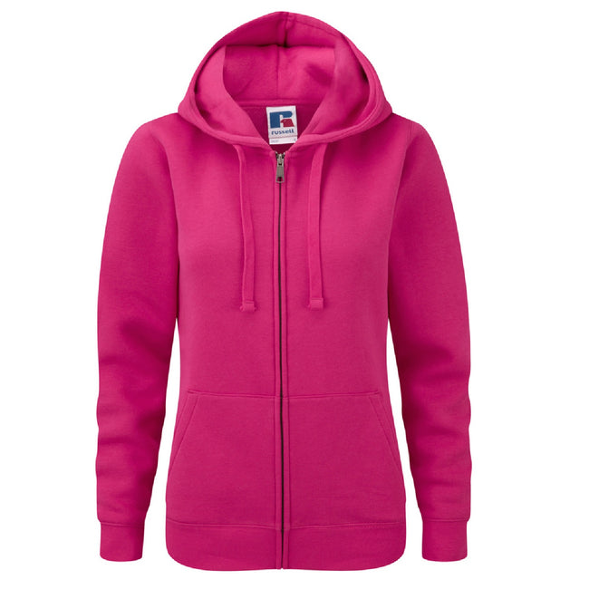 Fuchsia - Front - Russell Ladies Premium Authentic Zipped Hoodie (3-Layer Fabric)