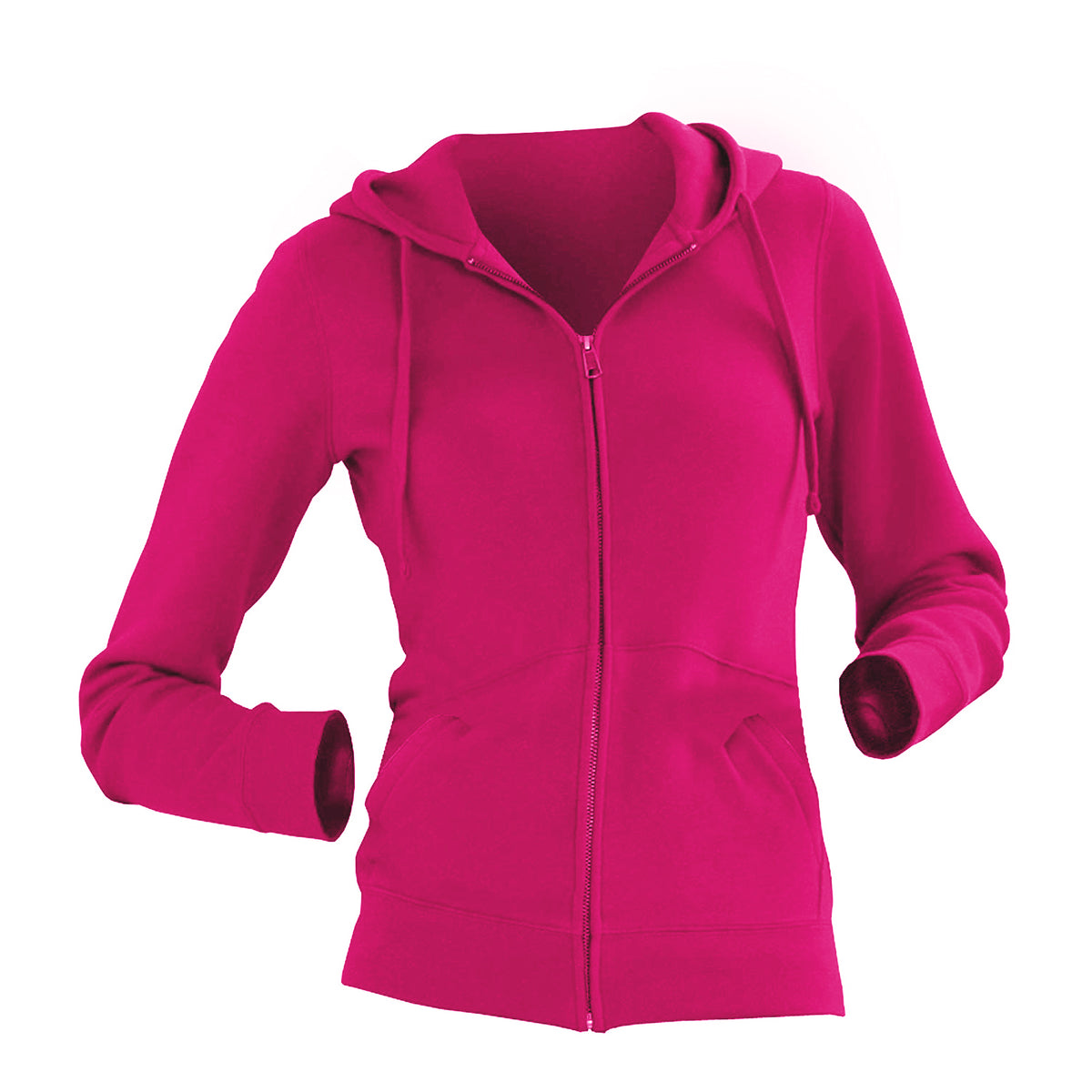 Fuchsia - Back - Russell Ladies Premium Authentic Zipped Hoodie (3-Layer Fabric)