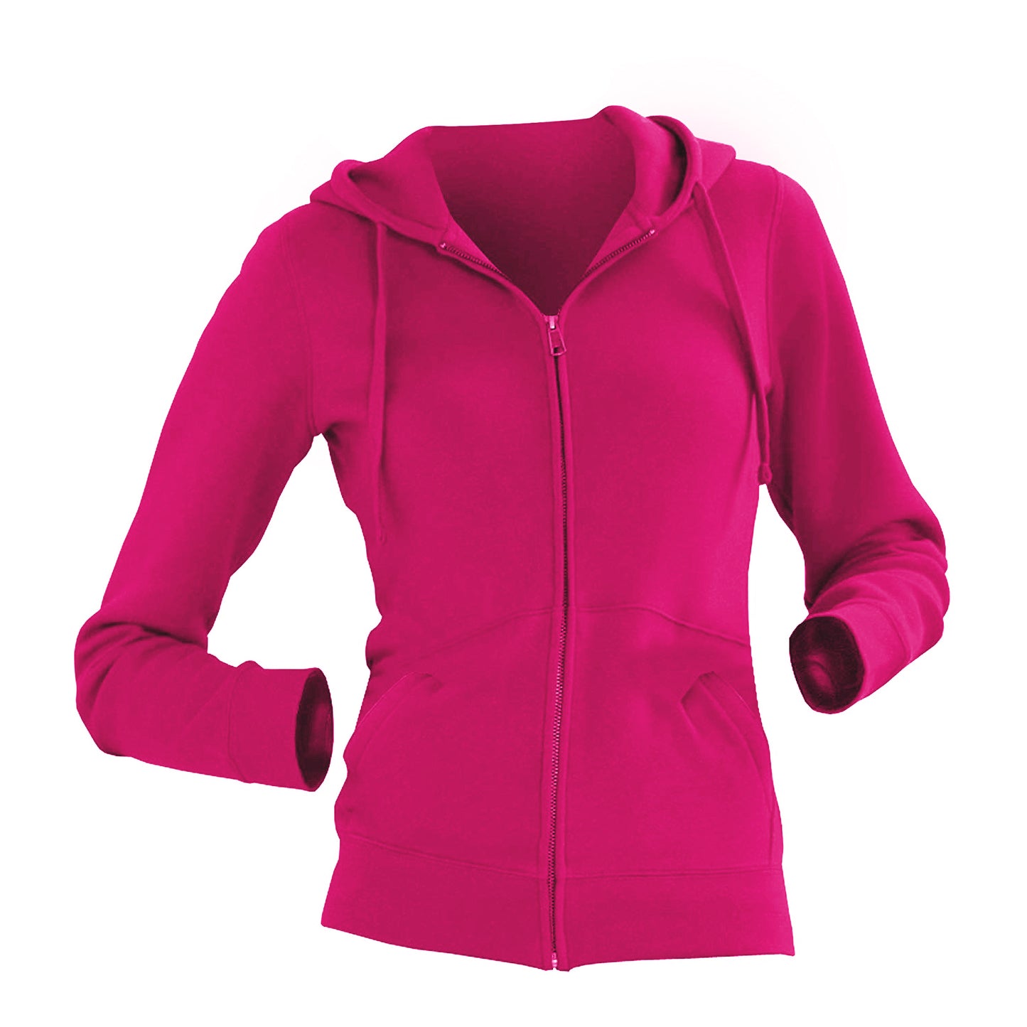 Fuchsia - Back - Russell Ladies Premium Authentic Zipped Hoodie (3-Layer Fabric)