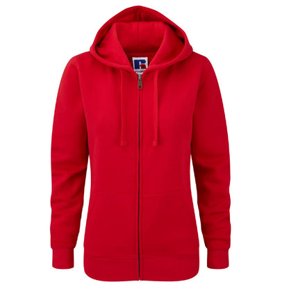 Classic Red - Front - Russell Ladies Premium Authentic Zipped Hoodie (3-Layer Fabric)