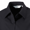 Black - Side - Jerzees Ladies-Womens Long Sleeve Pure Cotton Work Shirt