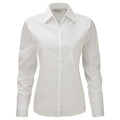 White - Front - Jerzees Ladies-Womens Long Sleeve Pure Cotton Work Shirt