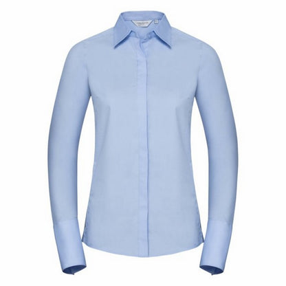 Bright Sky - Front - Russell Ladies-Womens Stretch Moisture Management Work Shirt