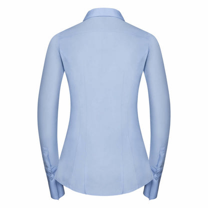 Bright Sky - Back - Russell Ladies-Womens Stretch Moisture Management Work Shirt