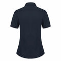Bright Navy - Back - Russell Ladies Short Sleeve Stretch Moisture Management Work Shirt