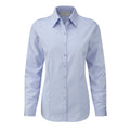 Light Blue - Back - Russell Ladies-Womens Herringbone Long Sleeve Work Shirt