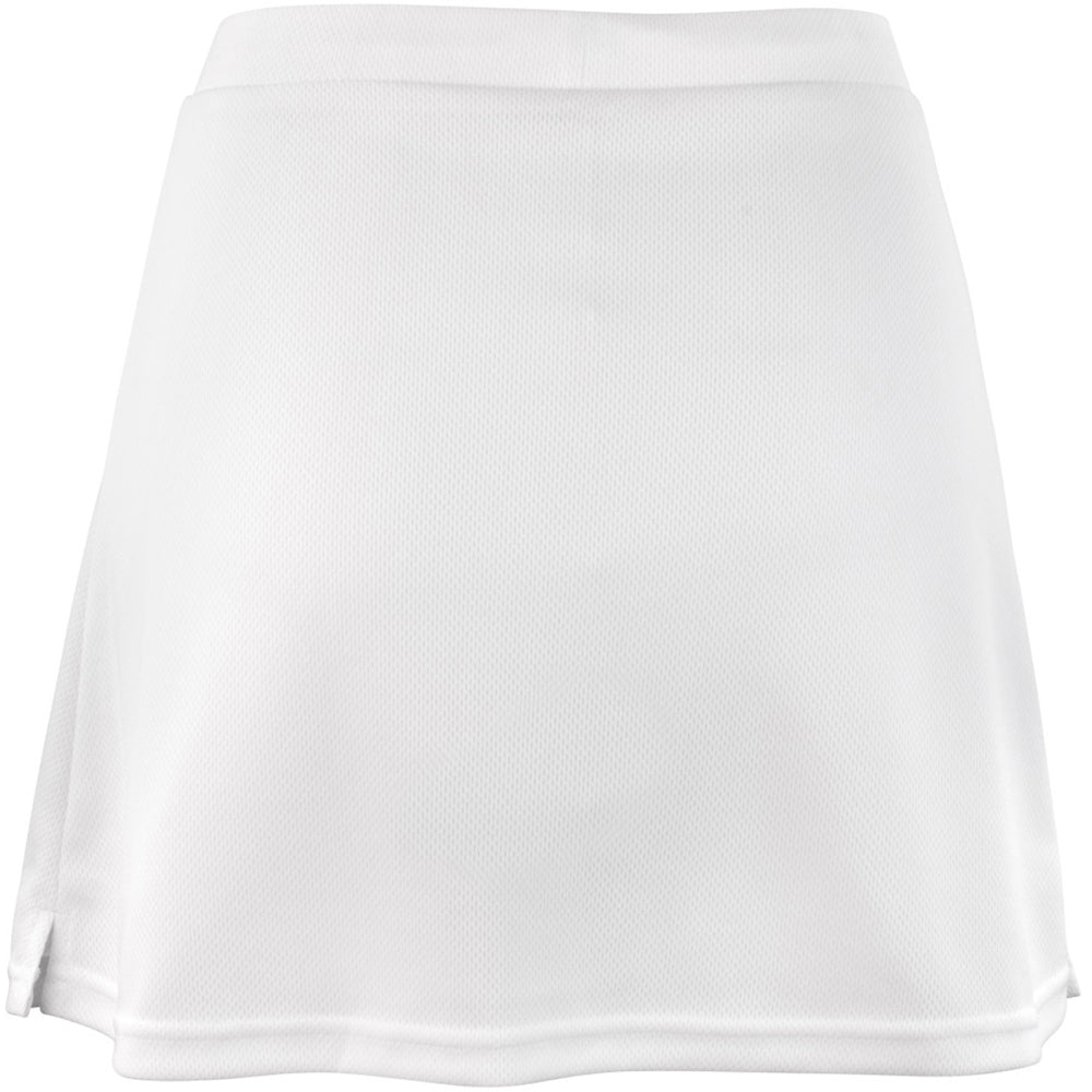White - Side - Spiro Ladies-Womens Windproof Quick Dry Sports Skort