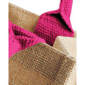 Natural-Fuchsia - Back - Westford Mill Jute Mini Gift Bag (6 Litres)