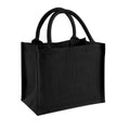 Black-Black - Front - Westford Mill Jute Mini Gift Bag (6 Litres)