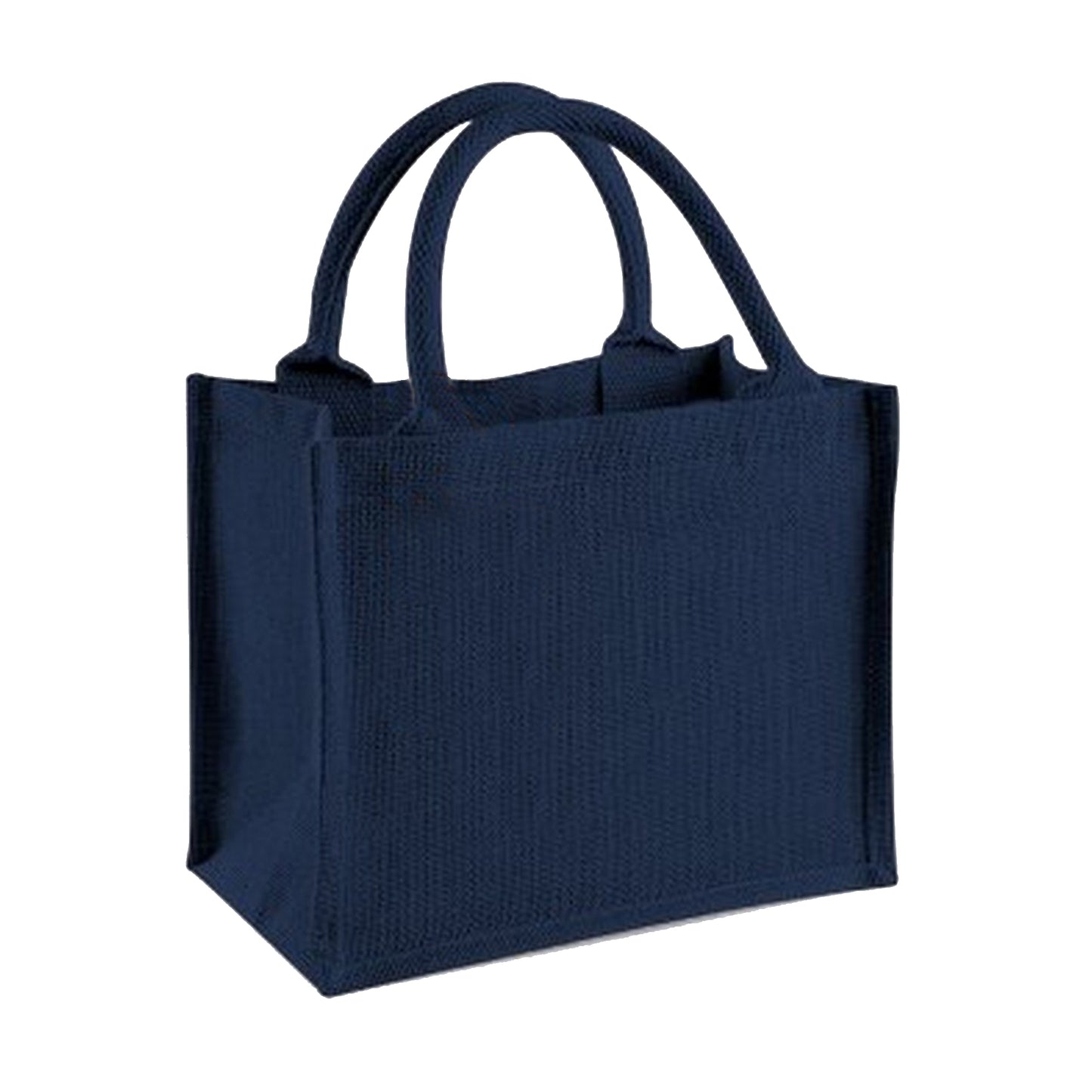 Navy-Navy - Front - Westford Mill Jute Mini Gift Bag (6 Litres)