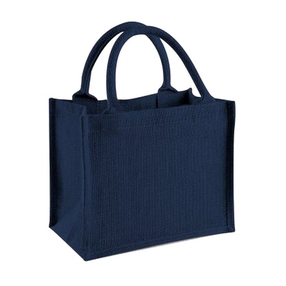 Navy-Navy - Front - Westford Mill Jute Mini Gift Bag (6 Litres)