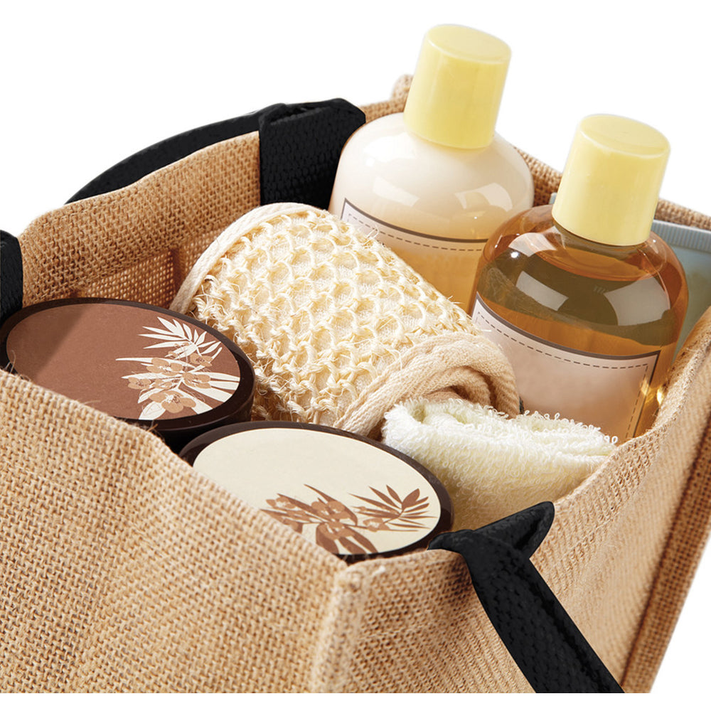 Natural-Black - Lifestyle - Westford Mill Jute Mini Gift Bag (6 Litres)
