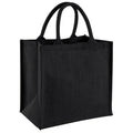 Black - Front - Westford Mill Jute Mini Tote Shopping Bag (14 Litres)