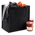 Black - Back - Westford Mill Jute Mini Tote Shopping Bag (14 Litres)