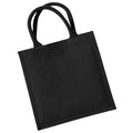 Black - Side - Westford Mill Jute Mini Tote Shopping Bag (14 Litres)