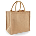 Natural - Front - Westford Mill Jute Mini Tote Shopping Bag (14 Litres)