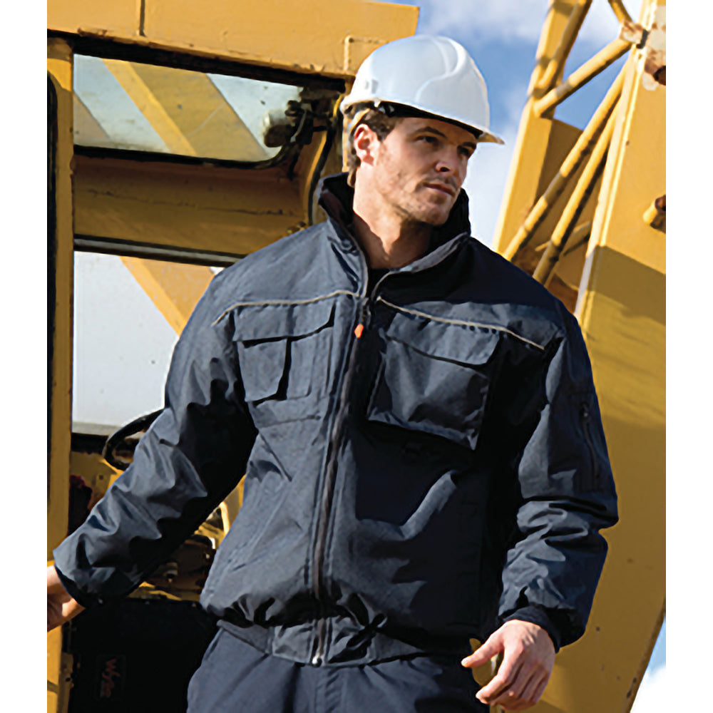 Navy Blue - Back - Result Mens Sabre Pilot Jacket