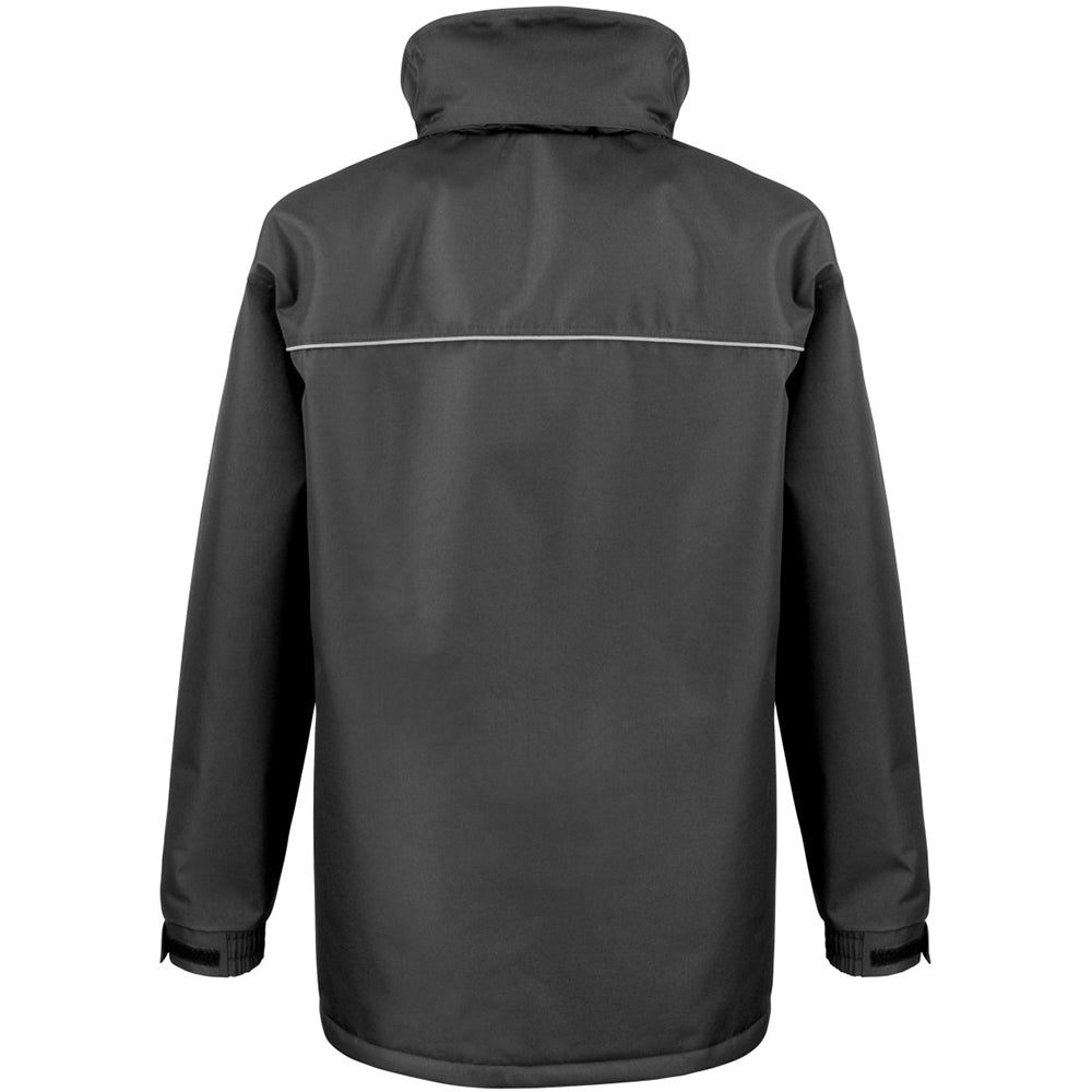 Black - Back - Result Mens Sabre Long Work Coat