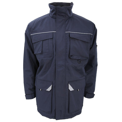 Navy Blue - Front - Result Mens Sabre Long Work Coat