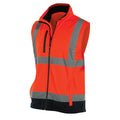 Hi Vis Orange-Navy - Side - Yoko Mens Hi Vis Softshell Bodywarmer - Workwear