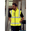 Hi-Vis Yellow - Back - Yoko Mens Hi Vis Softshell Bodywarmer - Workwear