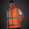 Hi Vis Orange - Side - Yoko Mens Hi Vis Softshell Bodywarmer - Workwear