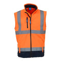 Hi Vis Orange-Navy - Front - Yoko Mens Hi Vis Softshell Bodywarmer - Workwear