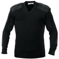 Black - Back - Yoko Mens V-Neck NATO Security Sweater - Workwear
