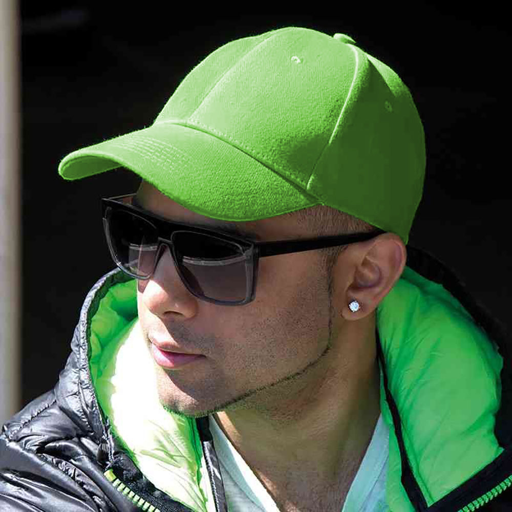 Lime - Back - Result Unisex Core Memphis 6 Panel Baseball Cap