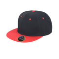 Black-Red - Front - Result Unisex Core Bronx Original Flat Peak Snapback Dual Colour Cap