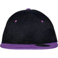 Black-Purple - Back - Result Unisex Core Bronx Original Flat Peak Snapback Dual Colour Cap