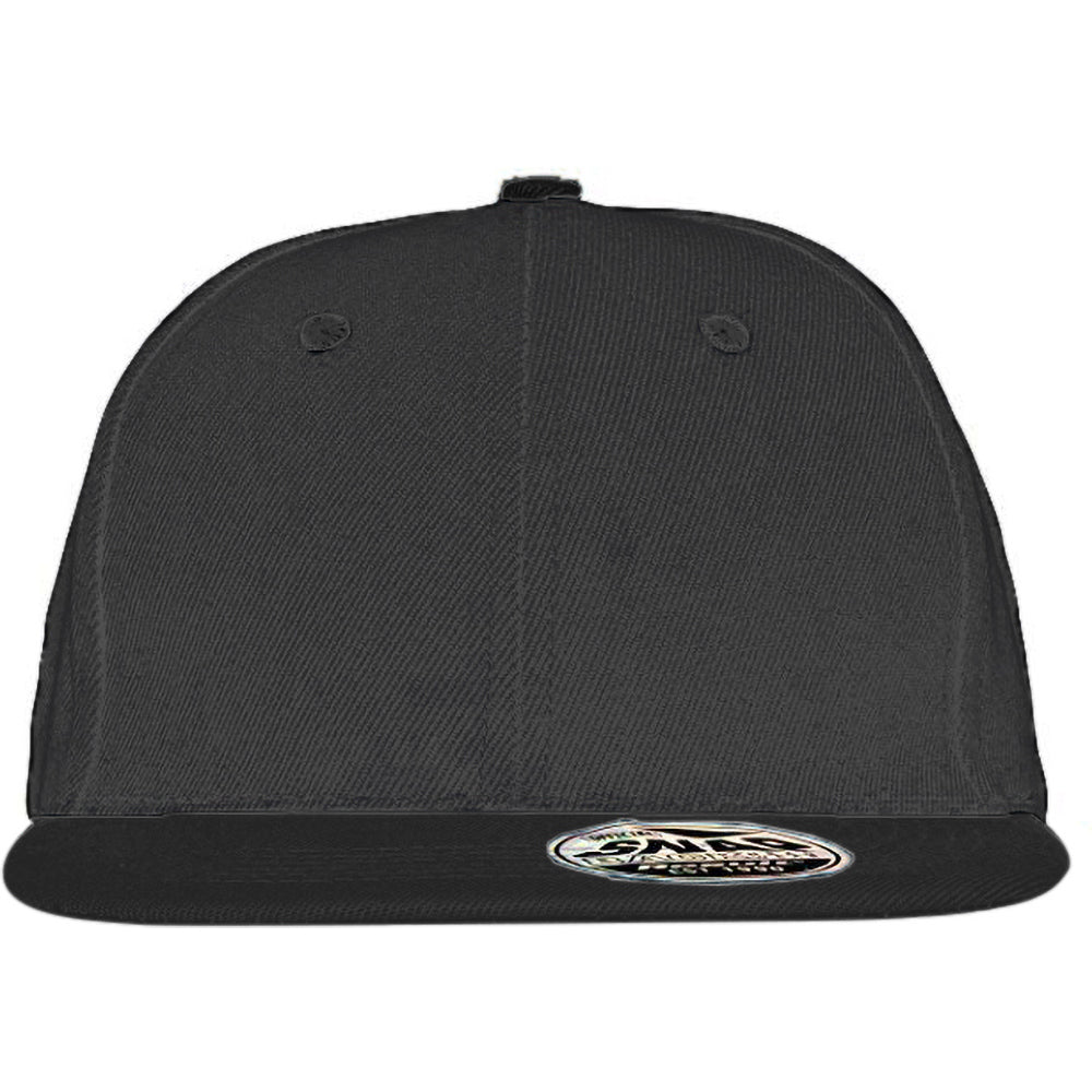Black - Back - Result Unisex Core Bronx Original Flat Peak Snapback Solid Colour Cap