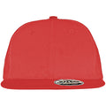Red - Back - Result Unisex Core Bronx Original Flat Peak Snapback Solid Colour Cap