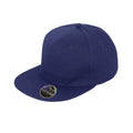 Navy Blue - Front - Result Unisex Core Bronx Original Flat Peak Snapback Solid Colour Cap