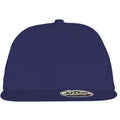 Navy Blue - Back - Result Unisex Core Bronx Original Flat Peak Snapback Solid Colour Cap